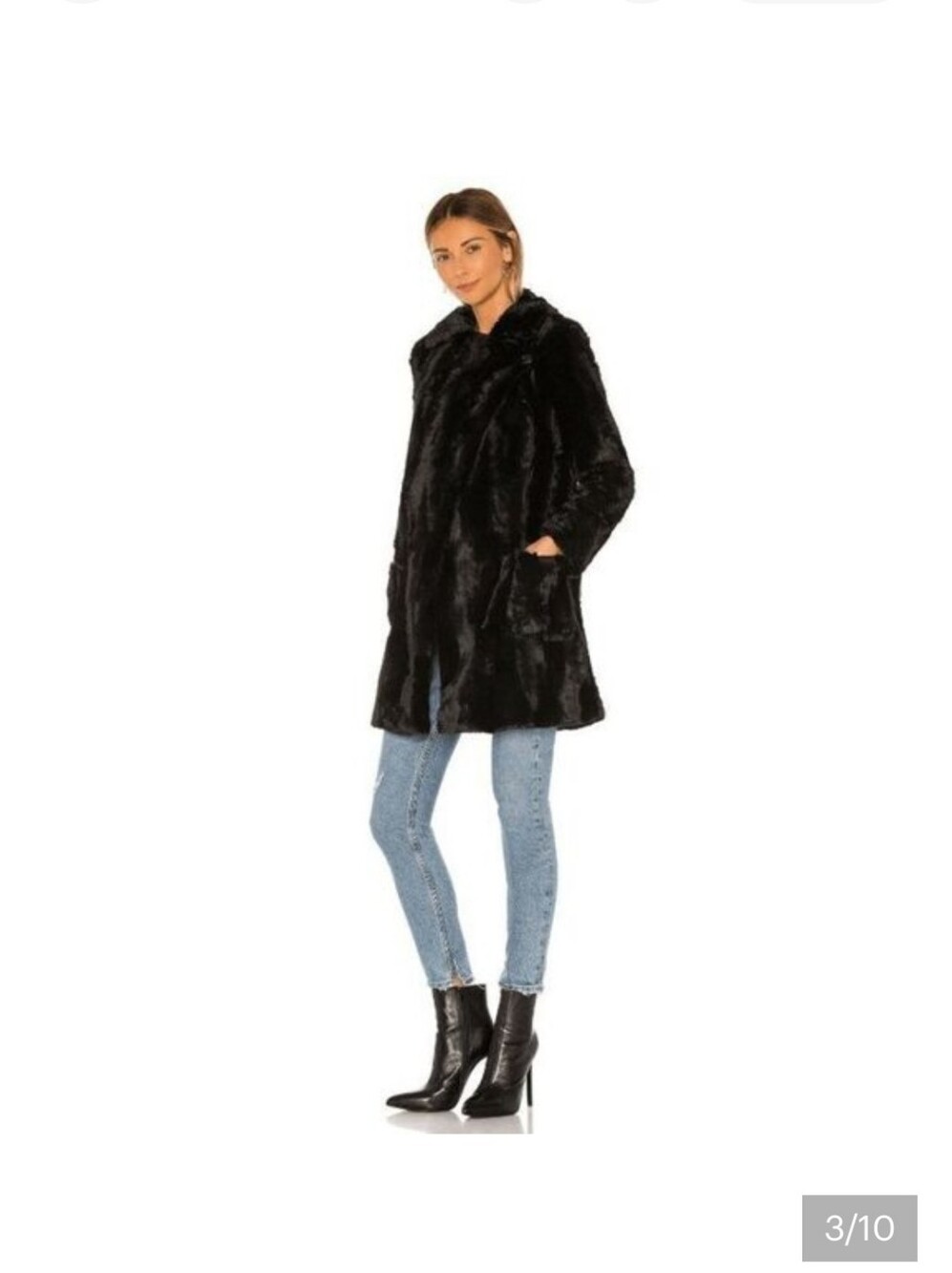Jack by BB Dakota Black Faux Fur Coat